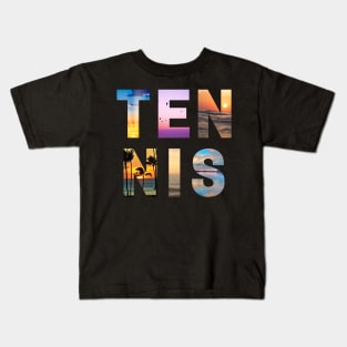 US Open Photographic Sunset Letters Tennis Kids T-Shirt